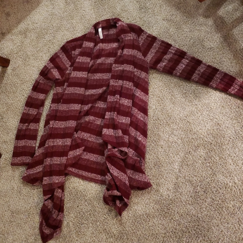 Wine striped cardigan